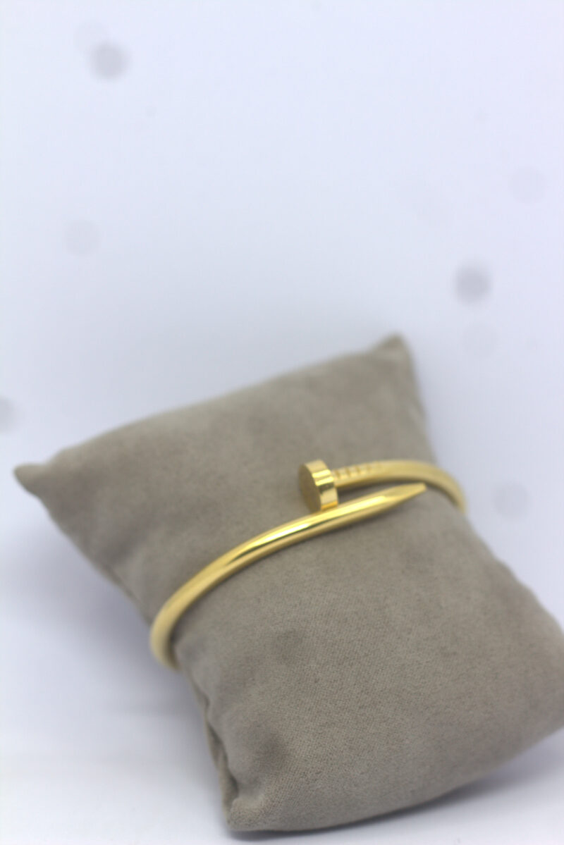 Gold-Plated Nail Design Bracelet - Image 2