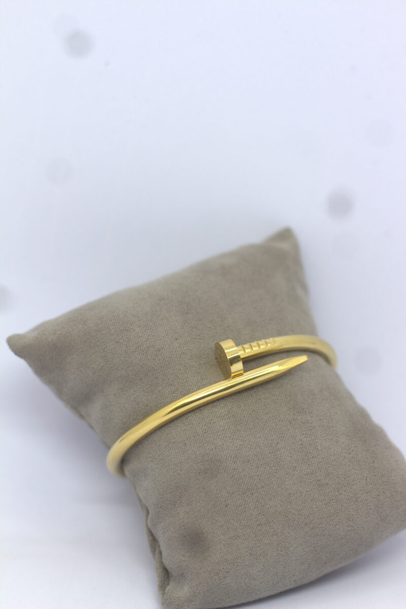 Gold-Plated Nail Design Bracelet