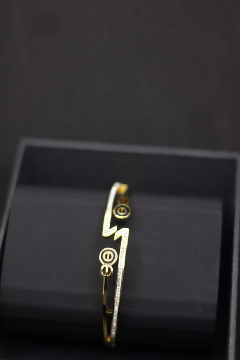 Gold Lightning Bolt Designer Bracelet - Image 5
