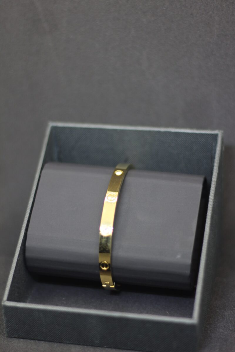 Gold-Plated Nail Design Bracelet – Modern & Stylish Jewelry - Image 2