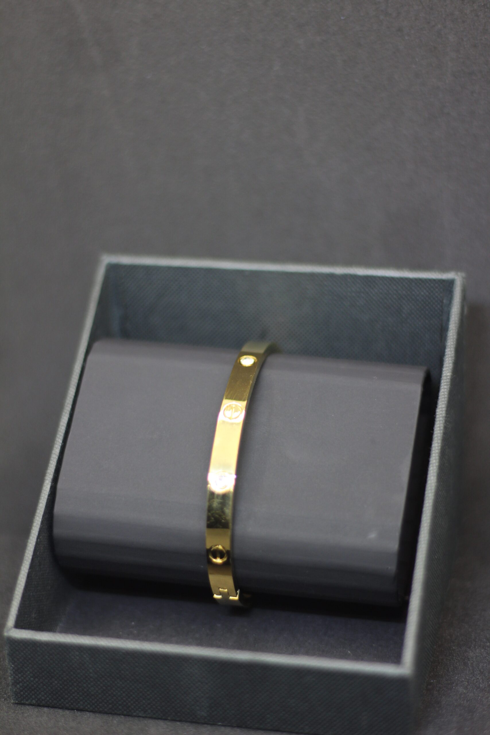 Gold-Plated Nail Design Bracelet – Modern & Stylish Jewelry - Image 2