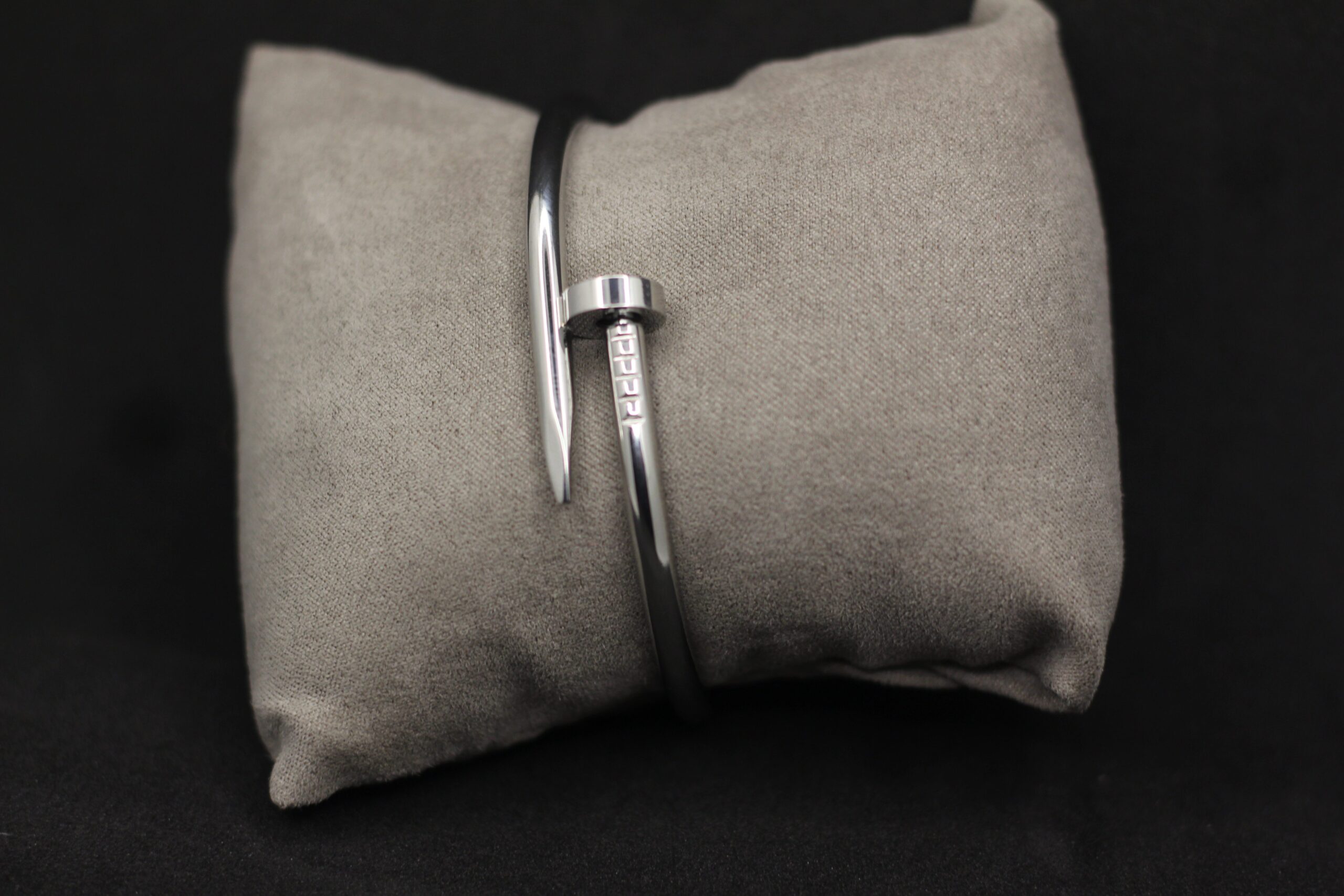 Silver Nail-Head Inspired Bracelet – Bold & Modern Unisex Design - Image 2