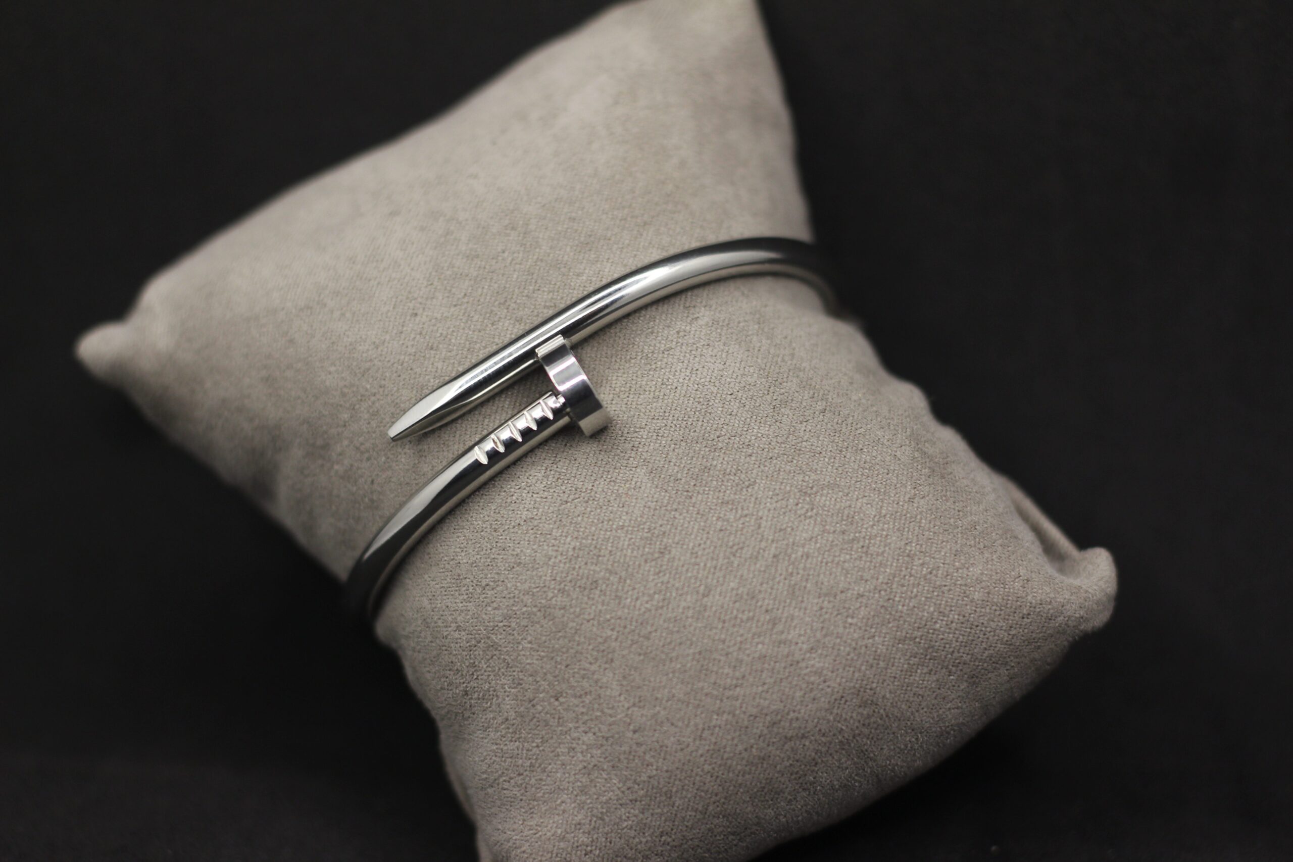 Silver Nail-Head Inspired Bracelet – Bold & Modern Unisex Design - Image 3