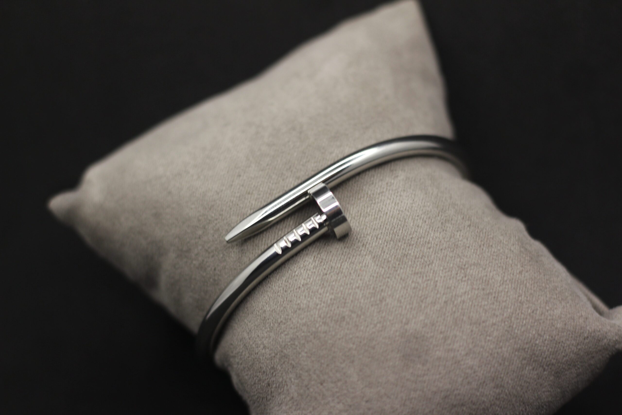 Silver Nail-Head Inspired Bracelet – Bold & Modern Unisex Design - Image 4