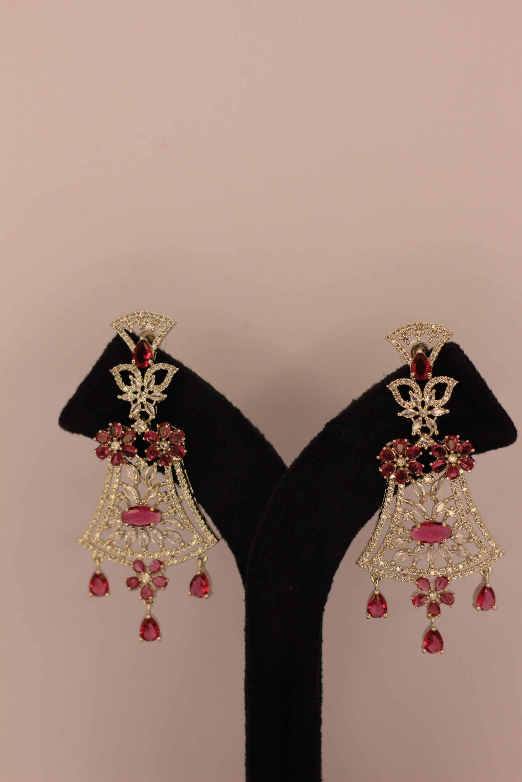 Royal Ruby Filigree Chandelier Earrings - Image 4