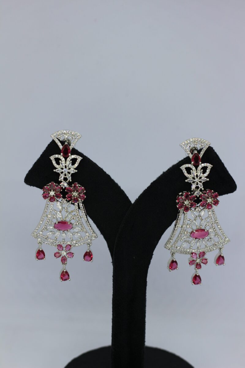 Royal Ruby Filigree Chandelier Earrings