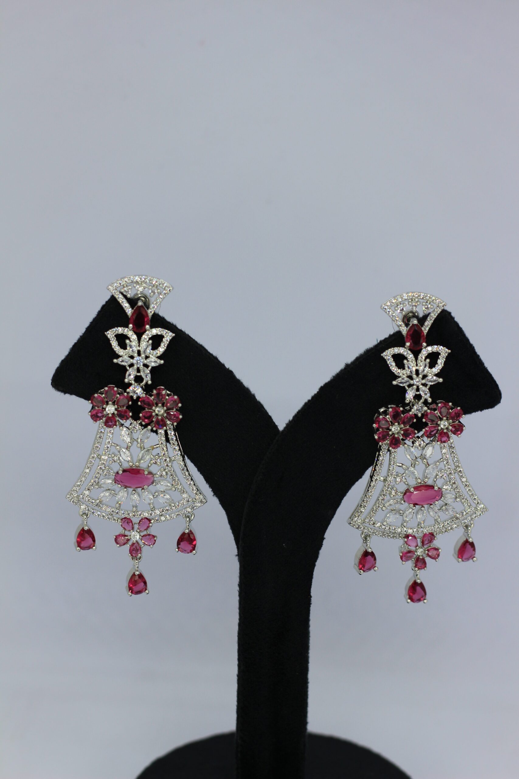 Royal Ruby Filigree Chandelier Earrings