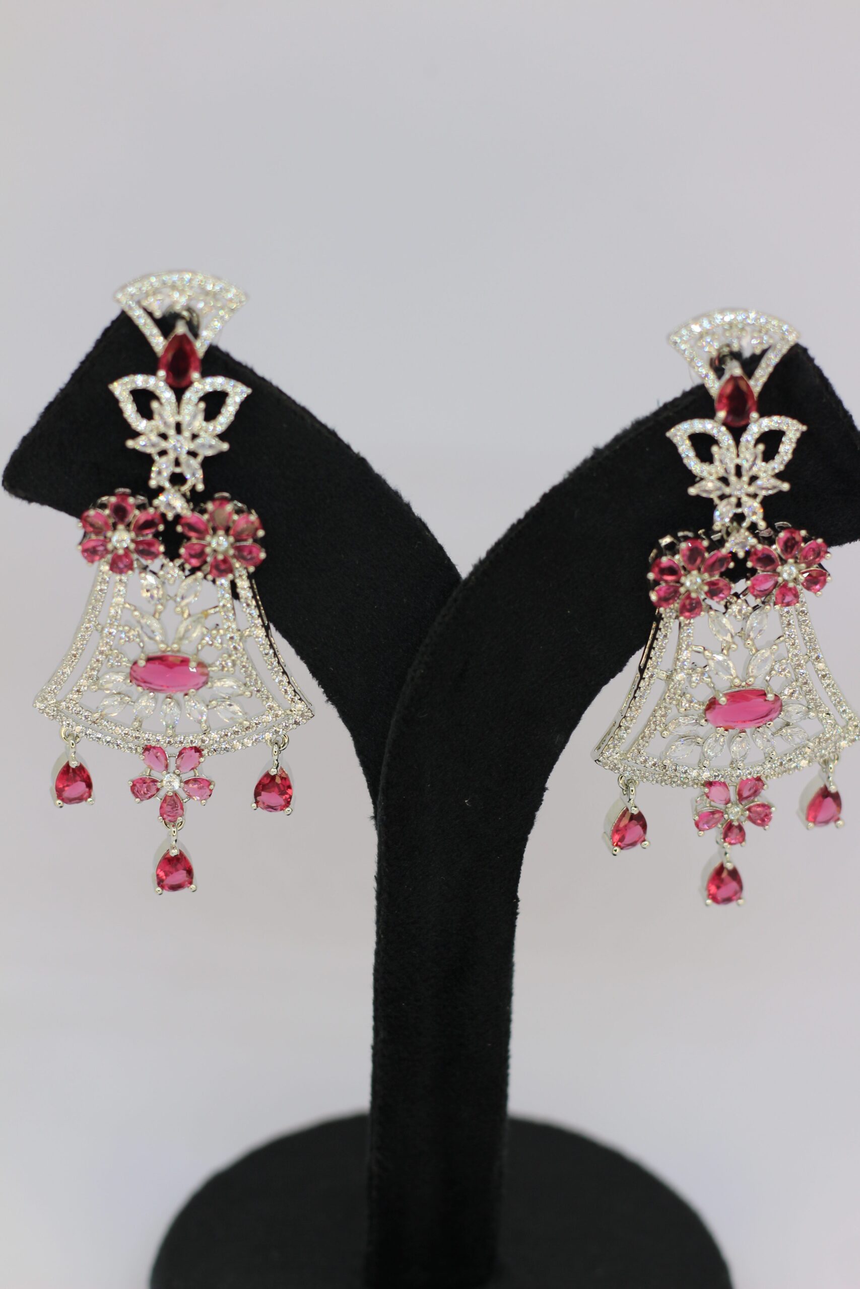 Royal Ruby Filigree Chandelier Earrings - Image 3