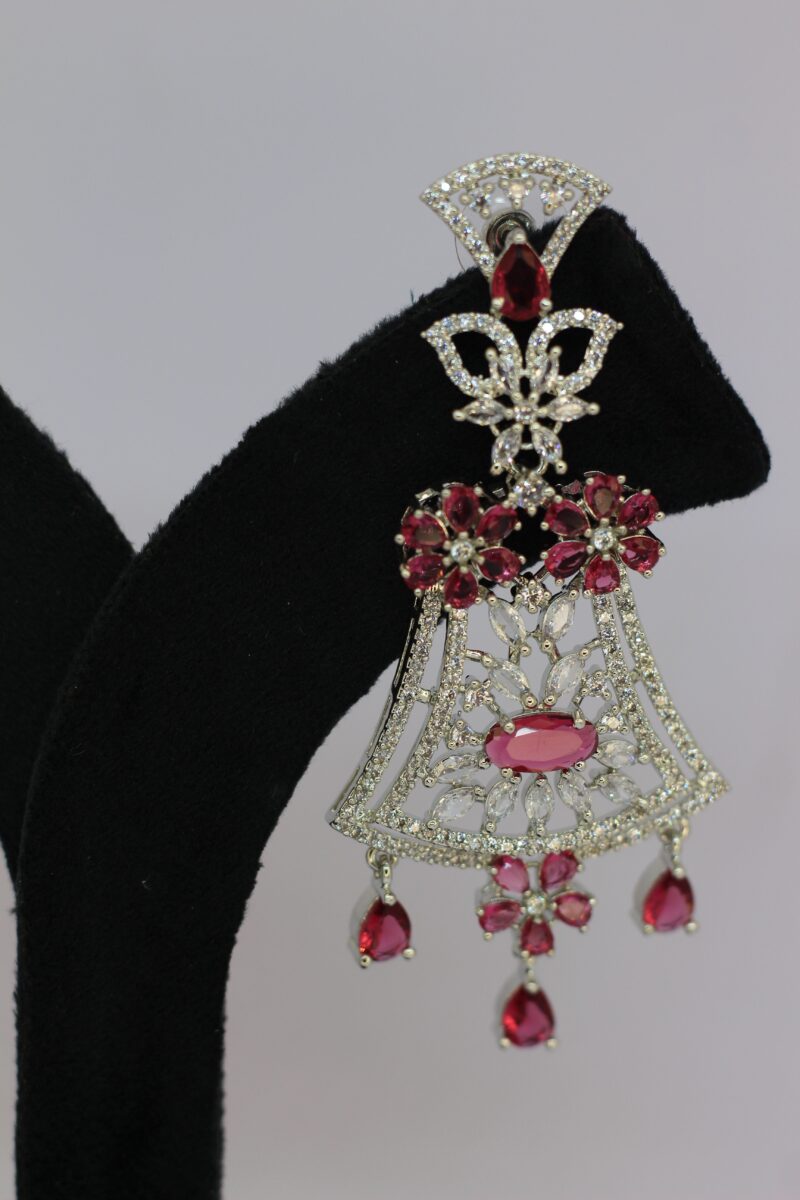 Royal Ruby Filigree Chandelier Earrings - Image 2