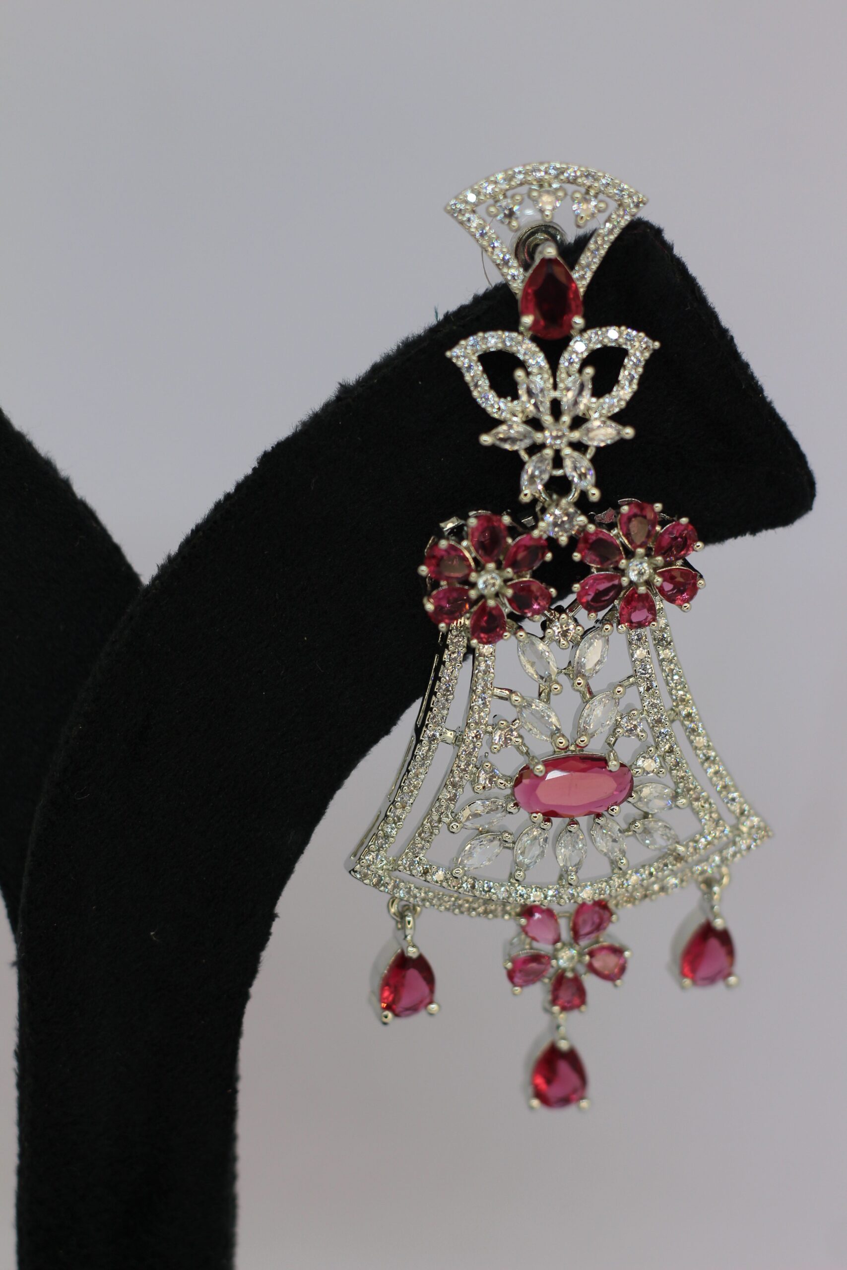 Royal Ruby Filigree Chandelier Earrings - Image 2
