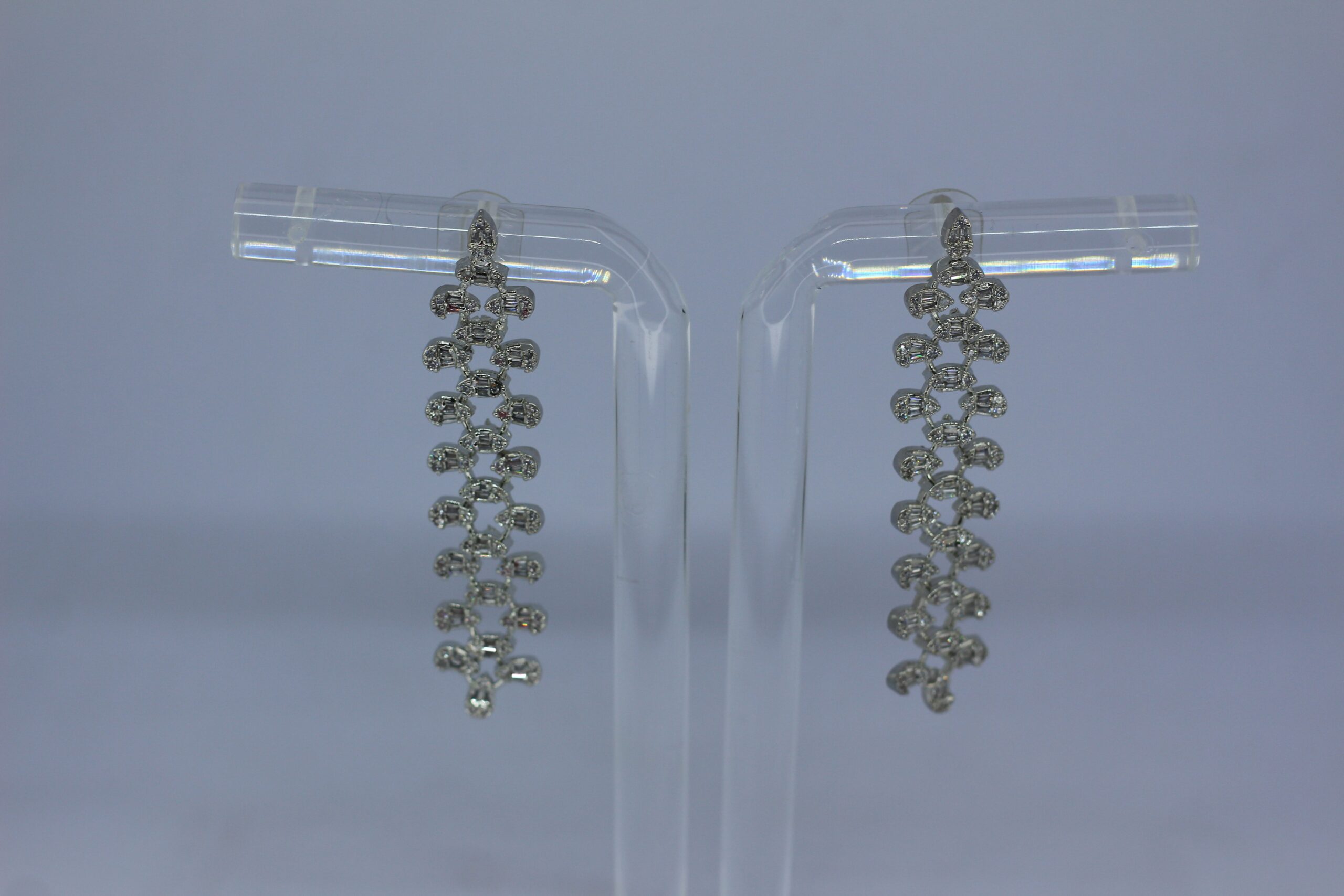 Elegant Silver-Plated Long Drop Earrings with Crystal Accents - Image 4