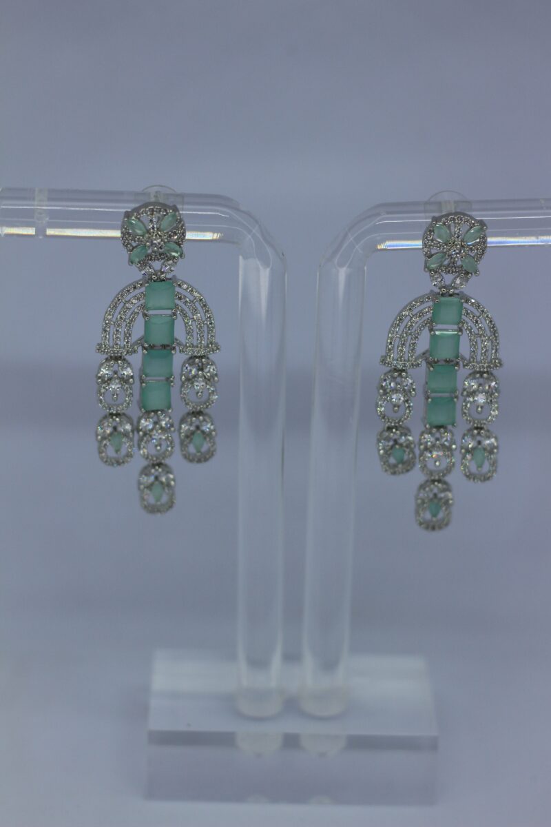 Elegant Mint Green Chandelier Earrings