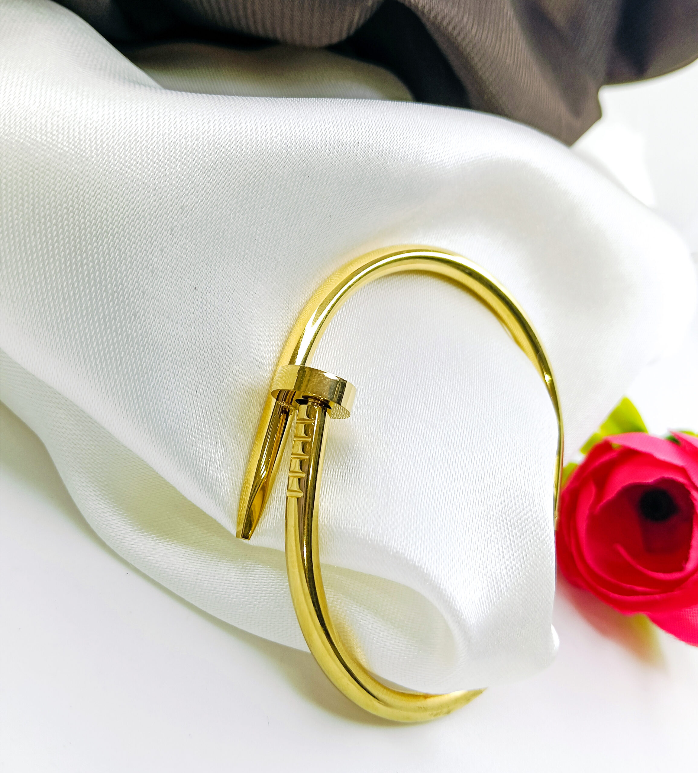 Gold Nail-Design Bracelet - Image 2