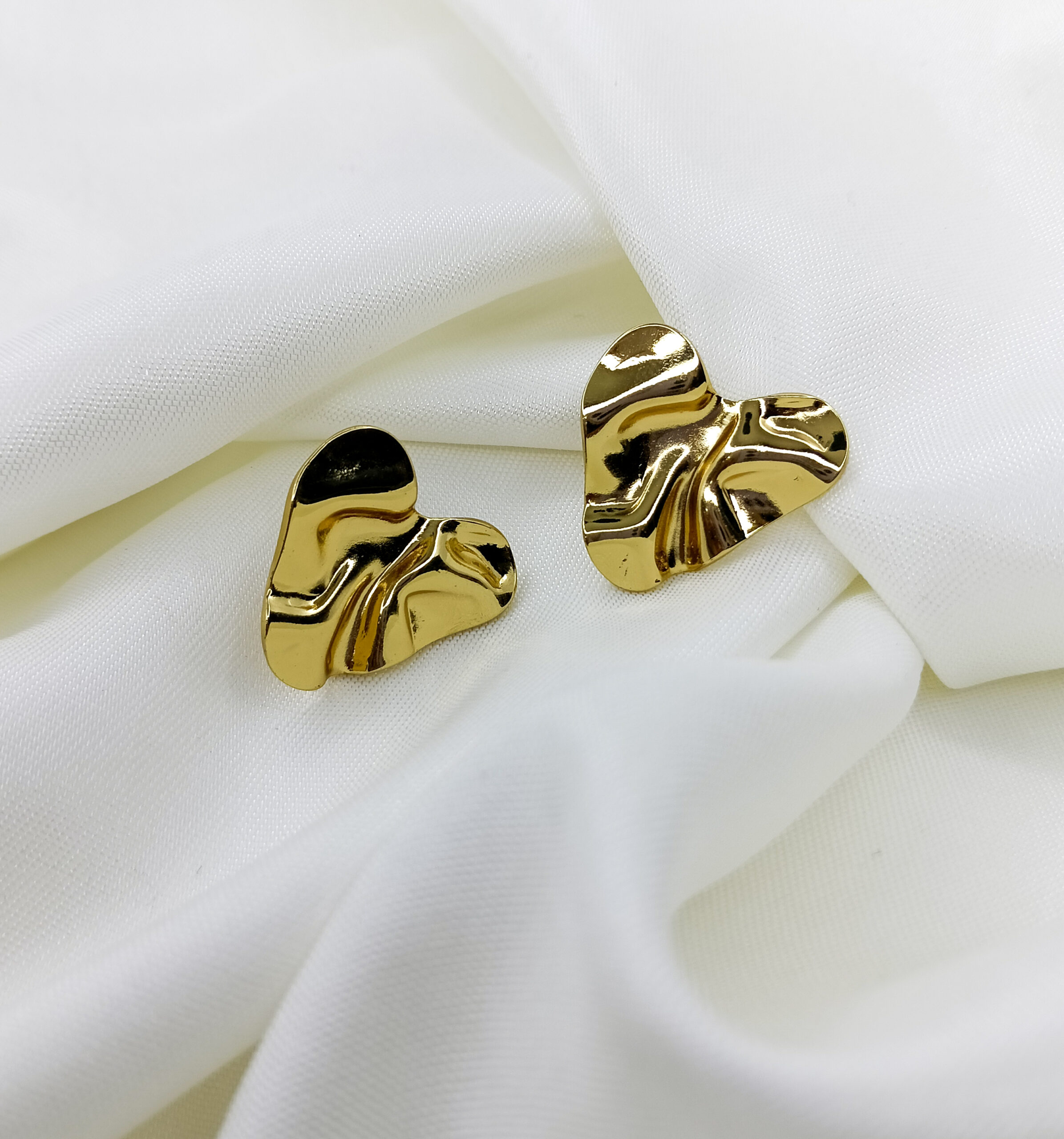 Antique Gold Jhumka Earrings with Floral Top and Pearl Detailing