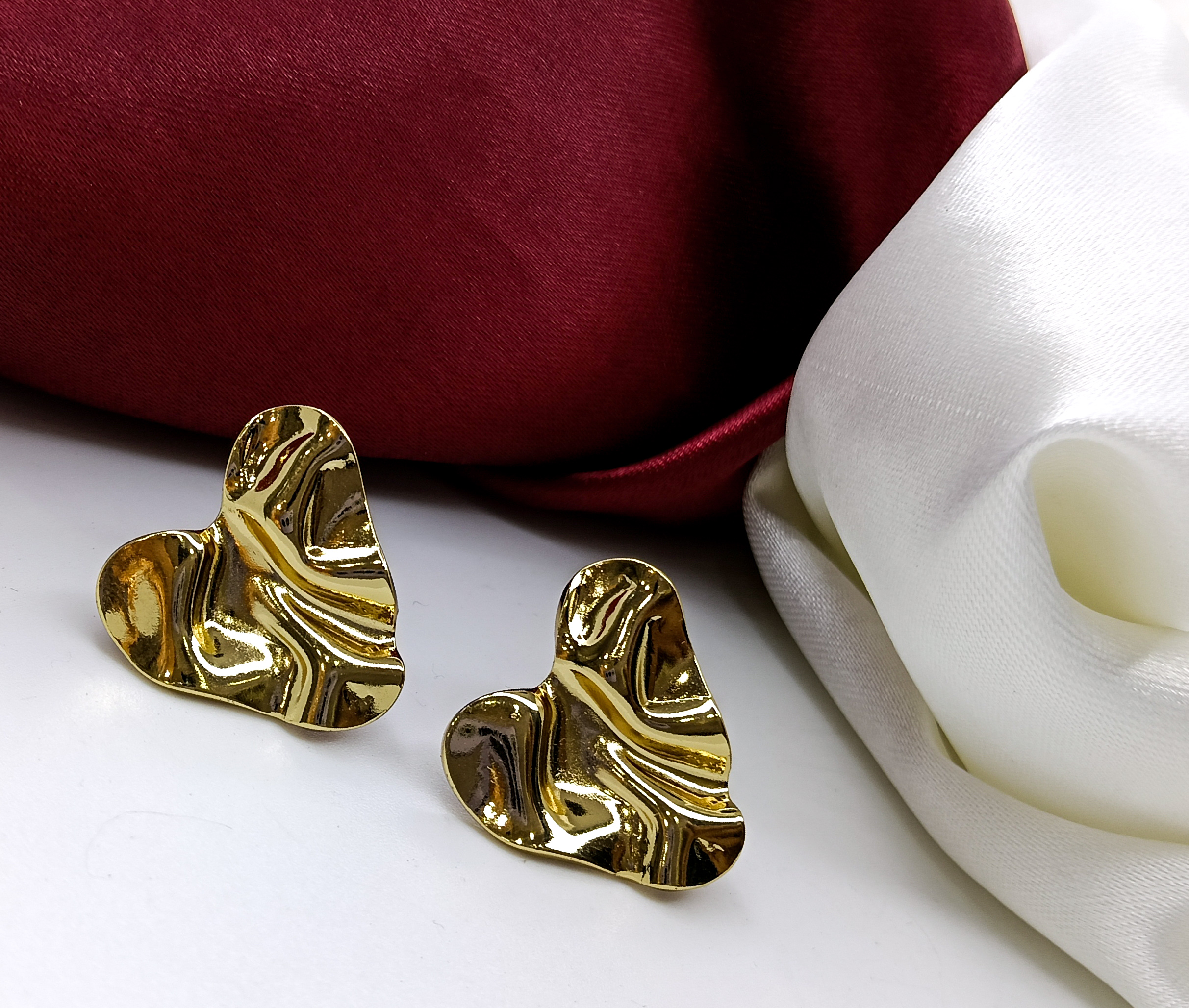 Antique Gold Jhumka Earrings with Floral Top and Pearl Detailing - Image 2