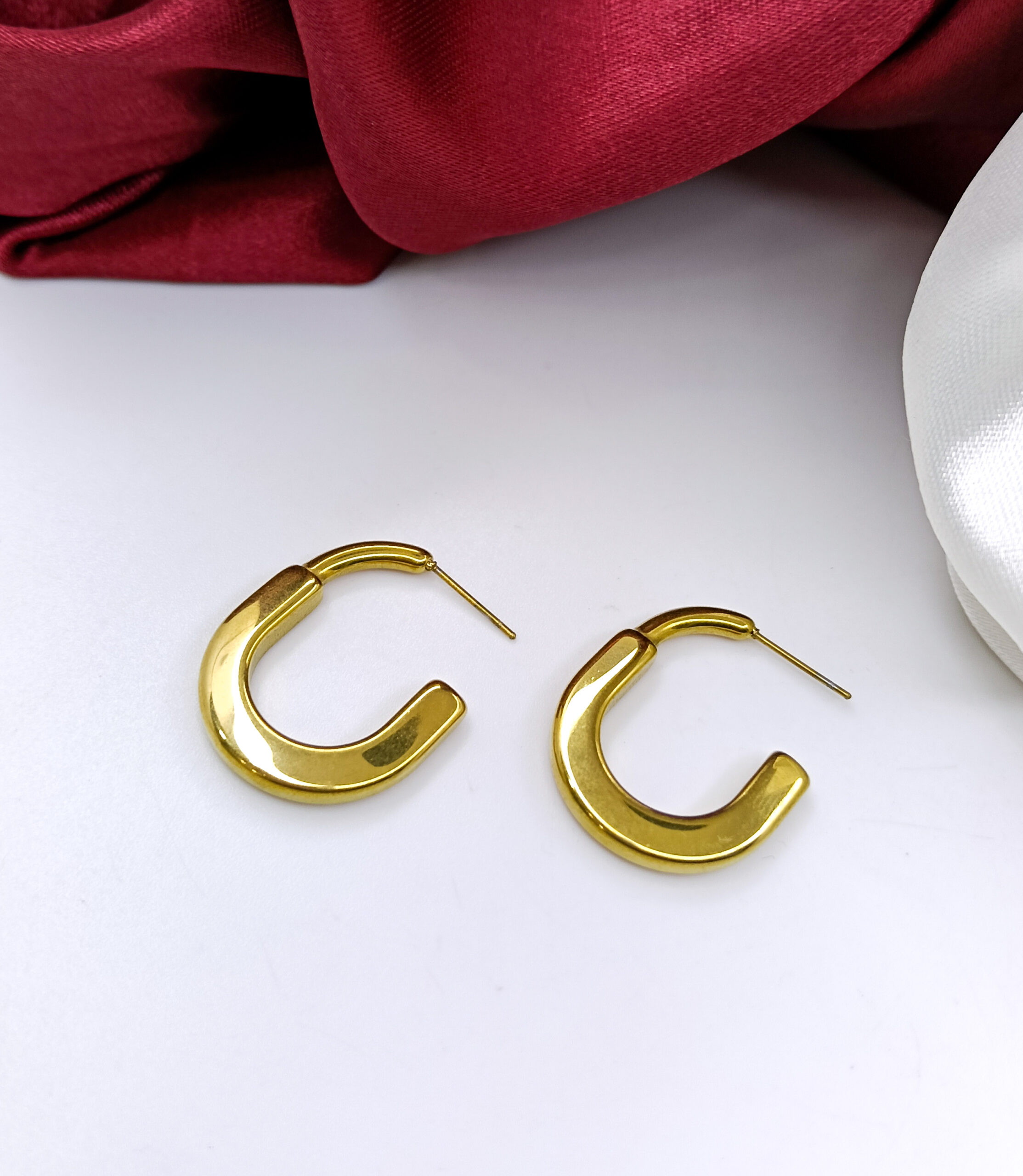Classic Gold Stainless Steel Hoop Earrings